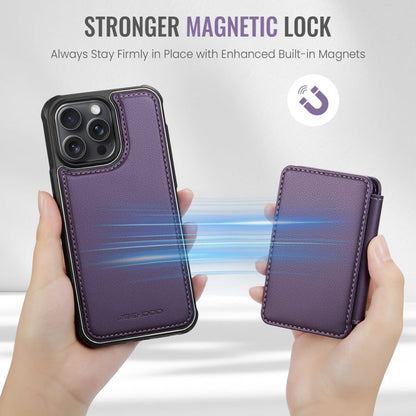 For iPhone 12 Pro Max JEEHOOD J05 Business Magnetic Style RFID Leather Phone Case(Purple)