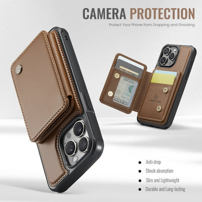 For iPhone 12 Pro Max JEEHOOD J05 Business Magnetic Style RFID Leather Phone Case(Brown)