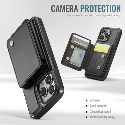 For iPhone 12 / 12 Pro JEEHOOD J05 Business Magnetic Style RFID Leather Phone Case(Black)