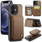 For iPhone 12 / 12 Pro JEEHOOD J05 Business Magnetic Style RFID Leather Phone Case(Brown)