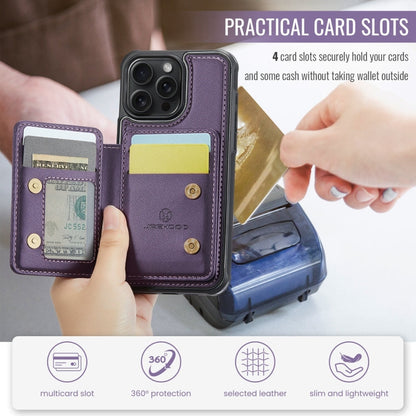 For iPhone 11 Pro Max JEEHOOD J05 Business Magnetic Style RFID Leather Phone Case(Purple)