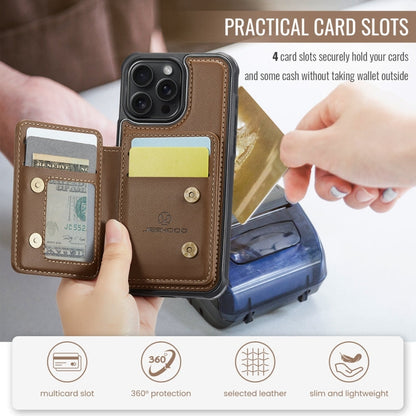 For iPhone 11 Pro Max JEEHOOD J05 Business Magnetic Style RFID Leather Phone Case(Brown)