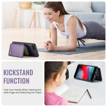 Pour iPhone 8 Plus / 7 Plus / 6 Plus, étui de téléphone en cuir JEEHOOD J05 Business magnétique de style RFID (violet)