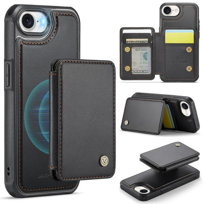 For iPhone 17e / 16e JEEHOOD J05 Business Magnetic Style RFID Leather Phone Case(Black)