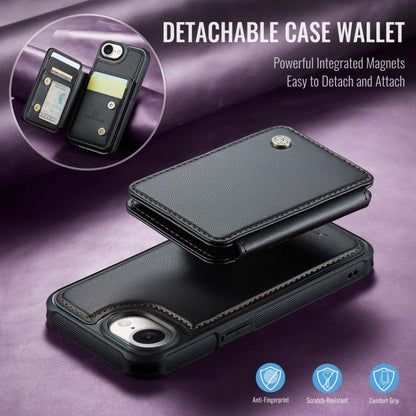 For iPhone 17e / 16e JEEHOOD J05 Business Magnetic Style RFID Leather Phone Case(Black)