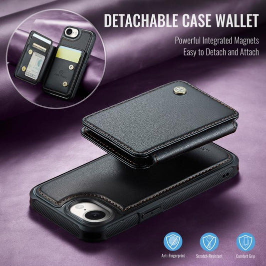 For iPhone 17e / 16e JEEHOOD J05 Business Magnetic Style RFID Leather Phone Case(Black)