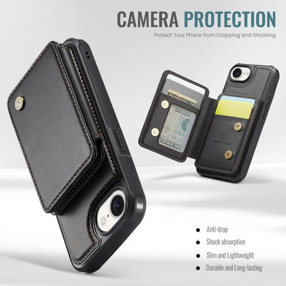 For iPhone 17e / 16e JEEHOOD J05 Business Magnetic Style RFID Leather Phone Case(Black)
