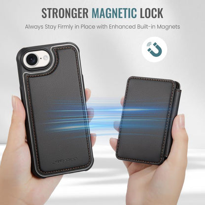 For iPhone 17e / 16e JEEHOOD J05 Business Magnetic Style RFID Leather Phone Case(Black)