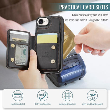 For iPhone 17e / 16e JEEHOOD J05 Business Magnetic Style RFID Leather Phone Case(Black)