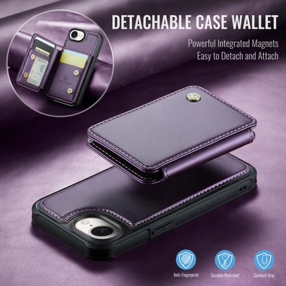 For iPhone 17e / 16e JEEHOOD J05 Business Magnetic Style RFID Leather Phone Case(Purple)