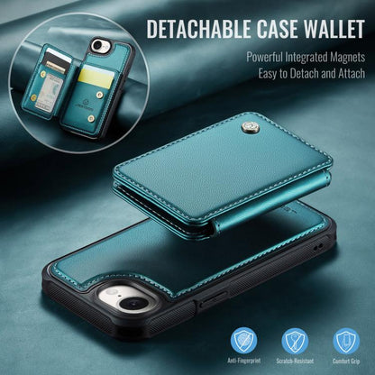 For iPhone 17e / 16e JEEHOOD J05 Business Magnetic Style RFID Leather Phone Case(Blue Green)