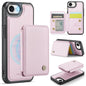 Pour iPhone 17e / 16e Étui de téléphone en cuir RFID de style professionnel magnétique JEEHOOD J05 (Rose)