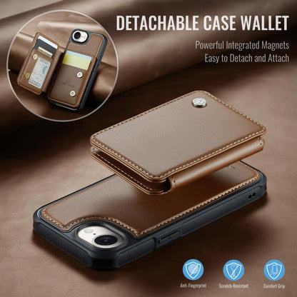 Pour iPhone 17e / 16e Coque de téléphone en cuir JEEHOOD J05 Business Magnetic Style RFID (marron)