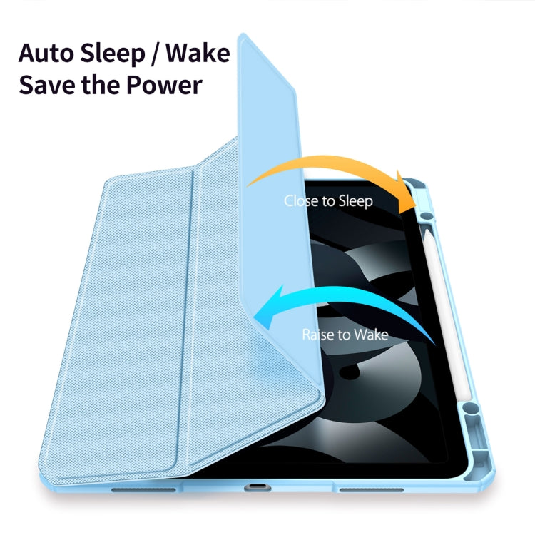 For iPad Air 13 2024 / 2025 / 2026 DUX DUCIS TOBY Series Antiskid Leather Tablet Case with Sleep / Wake-up Function(Blue)