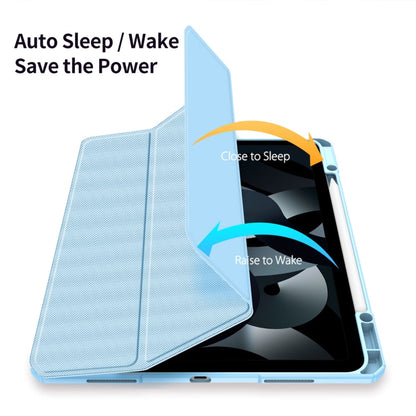 For iPad Air 13 2024 / 2025 / 2026 DUX DUCIS TOBY Series Antiskid Leather Tablet Case with Sleep / Wake-up Function(Blue)