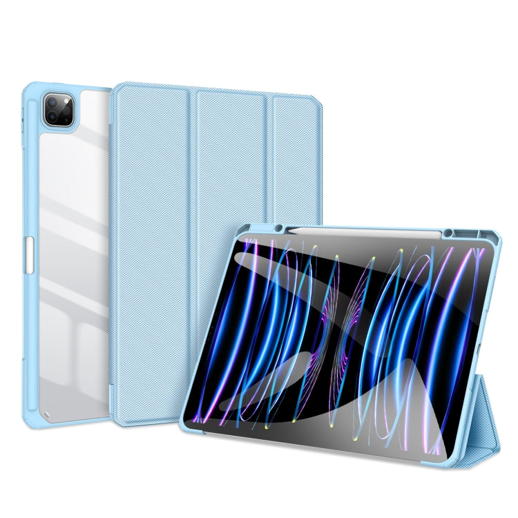 For iPad Pro 13 2025 / 2024 DUX DUCIS TOBY Series Antiskid Leather Tablet Case with Sleep / Wake-up Function(Blue)