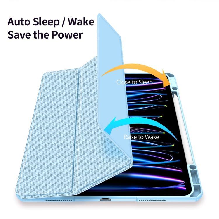 For iPad Pro 13 2025 / 2024 DUX DUCIS TOBY Series Antiskid Leather Tablet Case with Sleep / Wake-up Function(Blue)