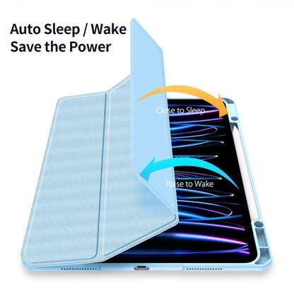 For iPad Pro 13 2025 / 2024 DUX DUCIS TOBY Series Antiskid Leather Tablet Case with Sleep / Wake-up Function(Blue)