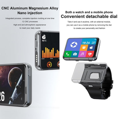 UNIWA DM200, 4GB+64GB, Téléphone montre intelligente Android 9.0 de 2,88 pouces, MT6761 Quad Core, Réseau : 4G (Noir)