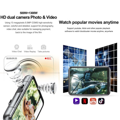 UNIWA DM200, 4GB+64GB, Téléphone montre intelligente Android 9.0 de 2,88 pouces, MT6761 Quad Core, Réseau : 4G (Noir)