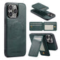 For iPhone 14 Pro Fierre Shann Cowhide Vertical Flip Magnetic Card Holder Phone Case(Green)