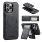 For iPhone 12 Pro Fierre Shann Cowhide Vertical Flip Magnetic Card Holder Phone Case(Black)