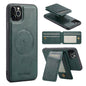 For iPhone 11 Pro Max Fierre Shann Cowhide Vertical Flip Magnetic Card Holder Phone Case(Green)