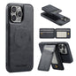 For iPhone 16 Pro Max Fierre Shann Cowhide Vertical Flip Magnetic Card Holder Phone Case(Black)
