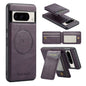 For Google Pixel 8 Pro Fierre Shann Cowhide Vertical Flip Magnetic Card Holder Phone Case(Purple)