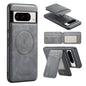 For Google Pixel 7 Fierre Shann Cowhide Vertical Flip Magnetic Card Holder Phone Case(Grey)