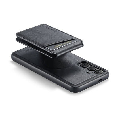 For Samsung Galaxy S23 FE 5G Fierre Shann Cowhide Vertical Flip Magnetic Card Holder Phone Case(Black)