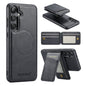 For Samsung Galaxy S23 FE 5G Fierre Shann Cowhide Vertical Flip Magnetic Card Holder Phone Case(Black)