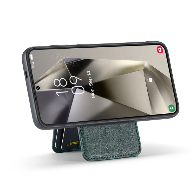 For Samsung Galaxy S23 FE 5G Fierre Shann Cowhide Vertical Flip Magnetic Card Holder Phone Case(Green)