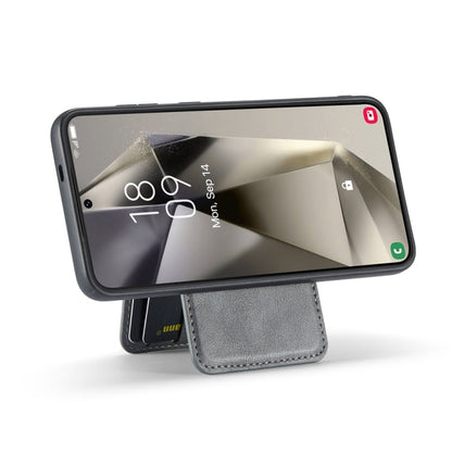 Pour Samsung Galaxy S23 FE 5G Étui de téléphone en cuir de vachette à rabat vertical magnétique Fierre Shann (gris)