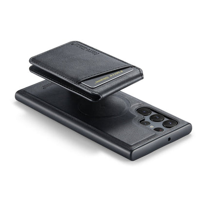 Pour Samsung Galaxy S24 Ultra 5G Fierre Shann Étui de téléphone en cuir de vachette à rabat vertical avec porte-cartes magnétique (noir)