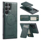 For Samsung Galaxy S23 Ultra 5G Fierre Shann Cowhide Vertical Flip Magnetic Card Holder Phone Case(Green)