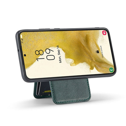Pour Samsung Galaxy S22 5G Fierre Shann Étui de téléphone en cuir de vachette à rabat vertical avec porte-cartes magnétique (vert)