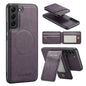 Pour Samsung Galaxy S22+ 5G Fierre Shann Étui de téléphone en cuir de vachette à rabat vertical magnétique avec porte-cartes (violet)