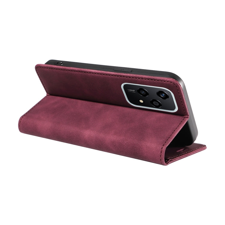 For Honor 200 Lite Global BETOPNICE Suction RFID Anti-theft Leather Phone Case(Wine Red)