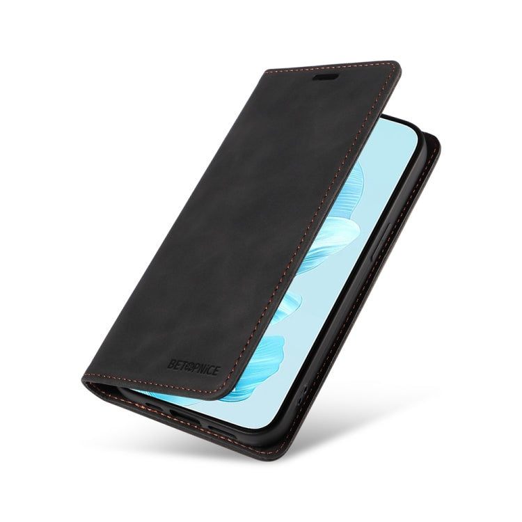 For Honor 200 Lite Global BETOPNICE Suction RFID Anti-theft Leather Phone Case(Black)