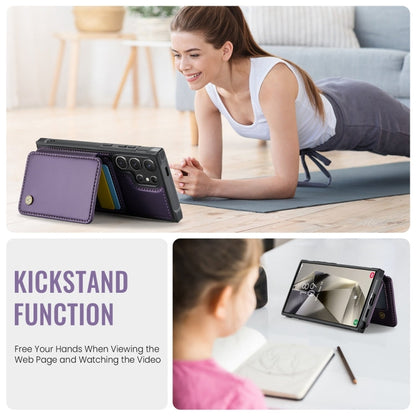For Samsung Galaxy S24 Ultra 5G JEEHOOD J05 Business Magnetic Style RFID Leather Phone Case(Purple)