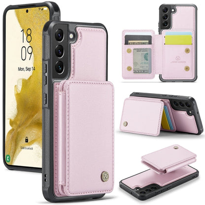 For Samsung Galaxy S22 5G JEEHOOD J05 Business Magnetic Style RFID Leather Phone Case(Pink)