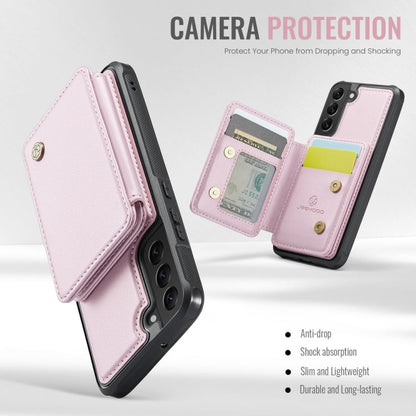 For Samsung Galaxy S22 5G JEEHOOD J05 Business Magnetic Style RFID Leather Phone Case(Pink)