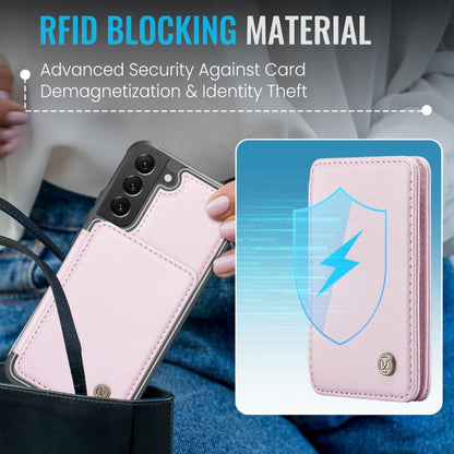 For Samsung Galaxy S22 5G JEEHOOD J05 Business Magnetic Style RFID Leather Phone Case(Pink)