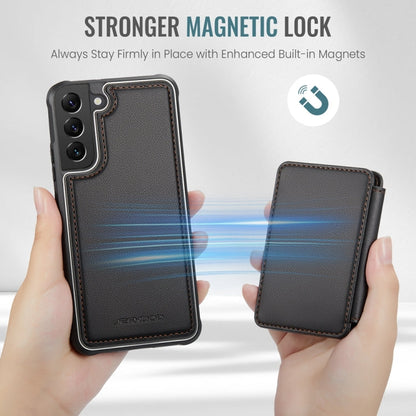 For Samsung Galaxy S22+ 5G JEEHOOD J05 Business Magnetic Style RFID Leather Phone Case(Black)