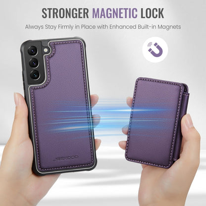 For Samsung Galaxy S22+ 5G JEEHOOD J05 Business Magnetic Style RFID Leather Phone Case(Purple)