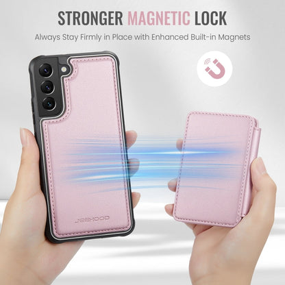 For Samsung Galaxy S22+ 5G JEEHOOD J05 Business Magnetic Style RFID Leather Phone Case(Pink)