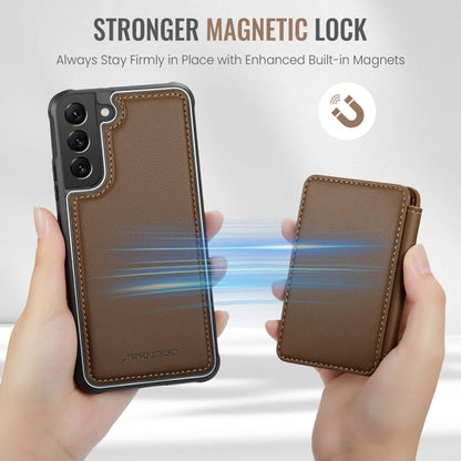 For Samsung Galaxy S22+ 5G JEEHOOD J05 Business Magnetic Style RFID Leather Phone Case(Brown)