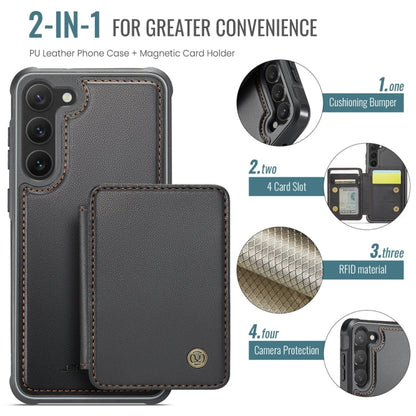 For Samsung Galaxy S23+ 5G JEEHOOD J05 Business Magnetic Style RFID Leather Phone Case(Black)