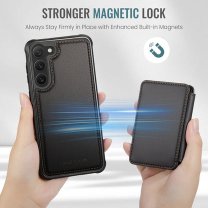 For Samsung Galaxy S23+ 5G JEEHOOD J05 Business Magnetic Style RFID Leather Phone Case(Black)